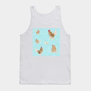 Golden Neck Belgian D'Uccle Pattern Blue Tank Top